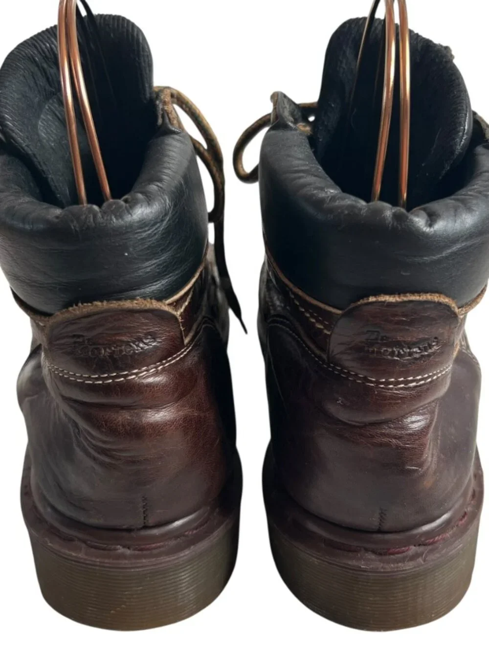 Vintage Dr Martens boots oiled brown leather moc toe UK 8 US mens 9 lace up
